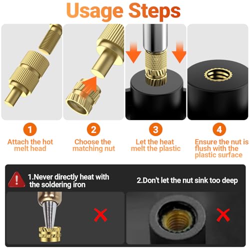 Preciva Heat Set Insert Tool, M2-M8 Threaded Inserts Kit for 3D Printing
