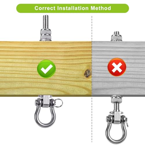 BeneLabel Heavy Duty Swing Hangers with Bearings - Set of 4 Stainless Steel 304 Hardware for Wood & Metal Beams - Ideal for Hanging Hammocks, Yoga Swings, Porch Swing - 1500LB Capacity - 7" x M2/5" - color: 4 pack - 7"