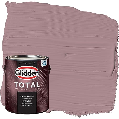 Glidden Total Exterior Paint & Primer All-in-One, Coffee Rose/Purple, Flat, 1 Gallon - color: Coffee Rose, size: 128 Fl Oz (Pack of 1)
