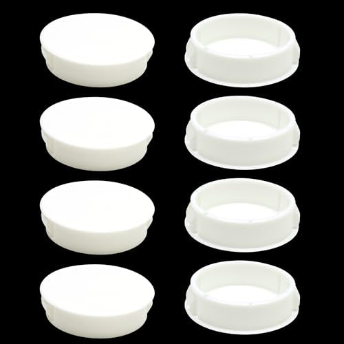 EASYEAH 8PCS 1-1/2"(38mm) White Plastic Hole Plugs, Screw Hole Plugs - size: 1-1/2"/38mm