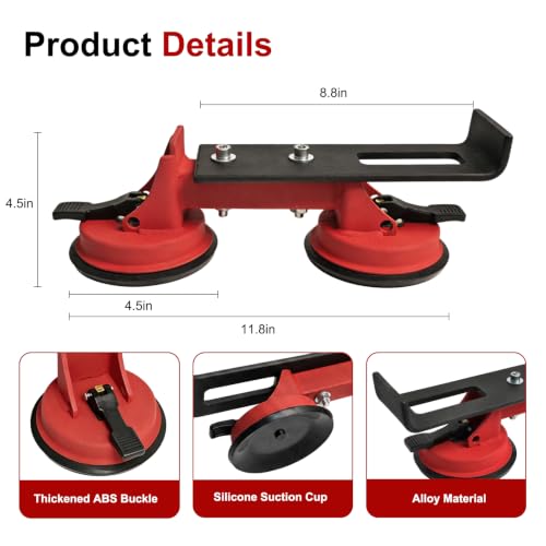 Floor Gap Fixer Tool with Dual Suction Cup, Rubber Mallet & 5 Reusable Pads