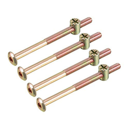 uxcell M6x85mm Furniture Bolt Nut Set Hex Socket Screw 48mm Thread L 4Sets - size: 85mm