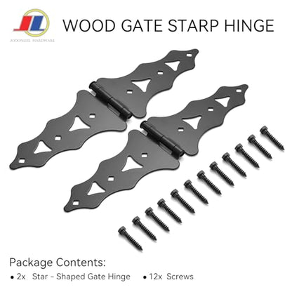 Gate Hardware Kit, Strap Hinges & Gate Latch, 2 Pack - style: Wood Gate S