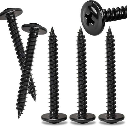 100PCS #8 x 2 Black Wood Screws, Truss Head, Self-Tapping - color: Black, size: 100PCS #8×2"
