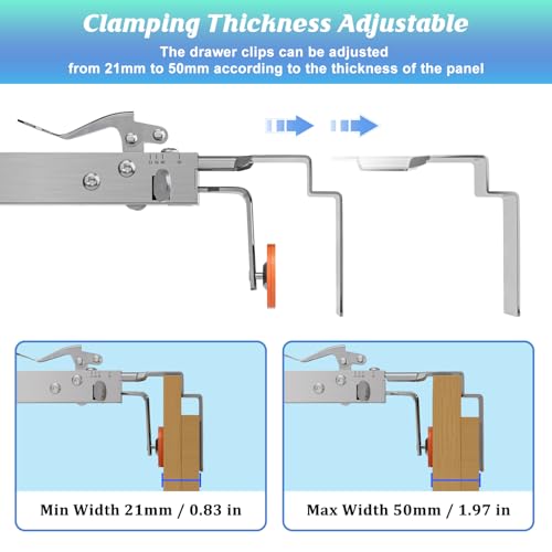 2 Pack Drawer Front Installation Clamps, Quick-Install Drawer Fixing Clamp