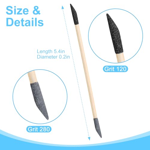 50PCS Sanding Sticks, Premium Double End Sanding Twigs, 120/280 Grit