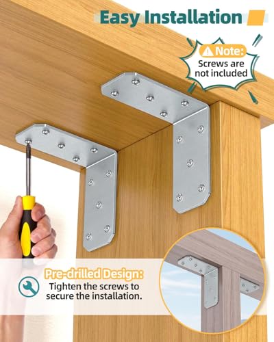 5"×5"×2.5" L Brackets, 90 Degree Corner Brace, Galvanized-16PCS - color: Galvanized-16PCS