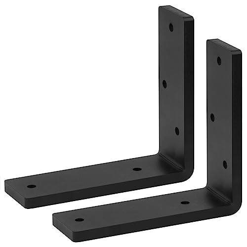 2 PCS Heavy Duty L Bracket for Wood, Corner Brace, 7" x 7" x 2" - size: 7" x 7" x 2"