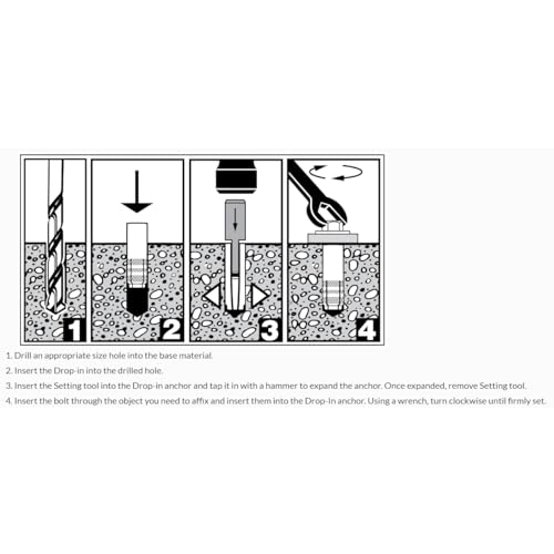 BCP Fasteners 3/8" Zinc-Plated Concrete Drop-in Anchors, 8 Pack - size: 3/8"