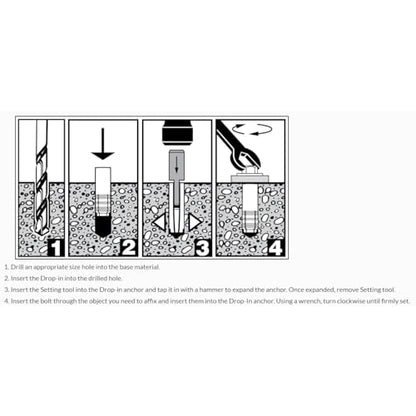 BCP Fasteners 3/8" Zinc-Plated Concrete Drop-in Anchors, 8 Pack - size: 3/8"
