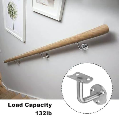 8 Pack Staircase Handrail Brackets for Round Wood, 304 Stainless Steel