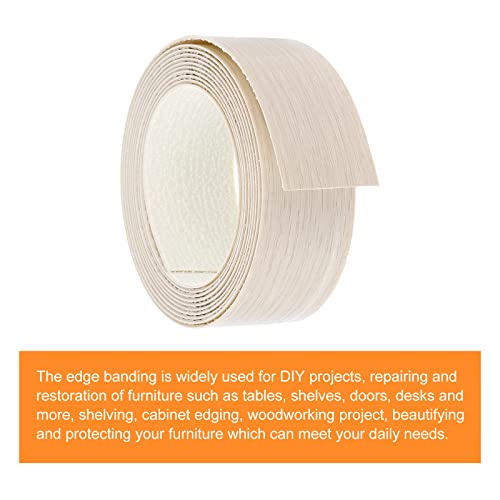 uxcell Edge Banding, 1-5/8 inch x 9.84ft Pre-Glued Wood Veneer Edging Iron-on Flexible Edge Banding for Cabinet Repair Furniture Restoration, Oak - size: 1-5/8 Inch x 9.84ft