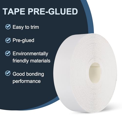 MECCANIXITY White Edge Banding 50 ft x 1-3/4 Inch Veneer Tape Pre-glued Flexible Plywood Edge Banding with Hot Melt Adhesive for Furniture Restoration - size: 50 ft x 1-3/4 Inch