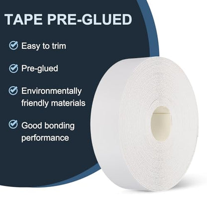 MECCANIXITY White Edge Banding 50 ft x 1-3/4 Inch Veneer Tape Pre-glued Flexible Plywood Edge Banding with Hot Melt Adhesive for Furniture Restoration - size: 50 ft x 1-3/4 Inch