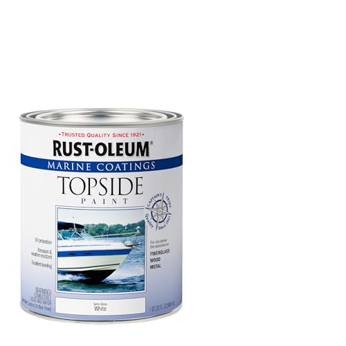 Rust-Oleum Marine Semi-Gloss White Topside Boat Paint - color: Semi-Gloss White, size: 32 Fl Oz (Pack of 4)