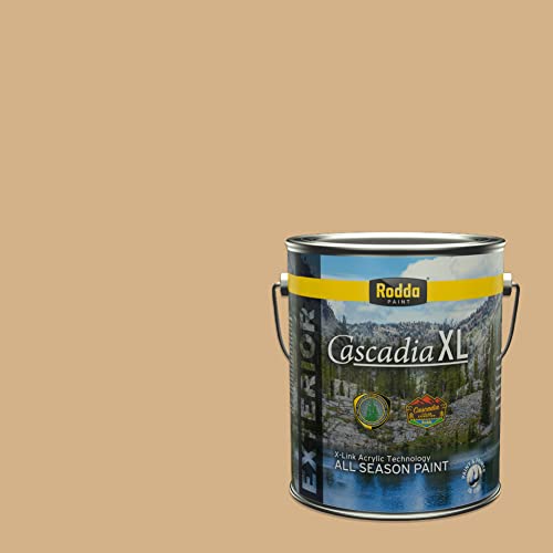 Rodda Paint CASCADIA XL Exterior Satin Paint & Primer in One, 1-Gallon, Caramel Cloud - color: Caramel Cloud, size: 128 Fl Oz (Pack of 1)