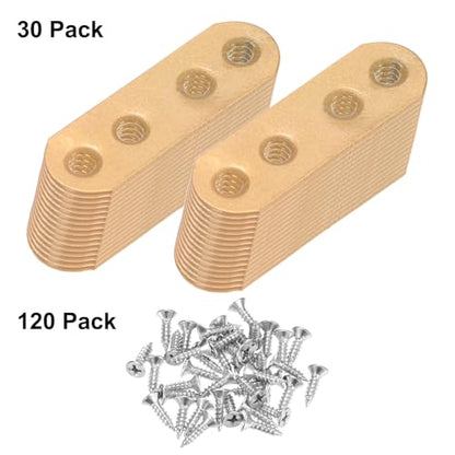 M METERXITY 30-Pack Flat Straight Brackets, 2.17 x 0.71 Inch Flat Bracket Mending for Wood Furniture/ Timber PC Case Holder, Plate Furniture Brace [Gold] - color: Gold