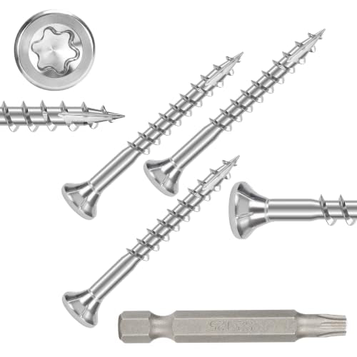 304 Stainless Steel Wood Screws, Flat Head T25 Torx Drive Deck Screws, #10x2 Inch for Wood, Decking and Fence, 1lb - size: 10x2'', style: 1lb