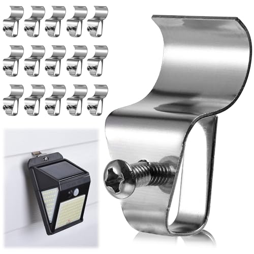 HUXOR Vinyl Siding Hooks with Screws, Siding Clips for Solar Light, 15 Pack - size: 15 Pack