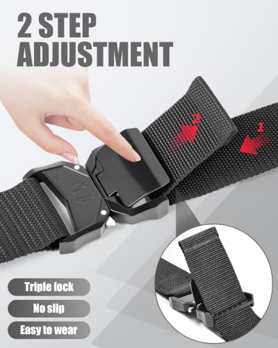 2 Inch Wide Tool Belt for Men with Quick Release Buckle, Fits 30"-56" Waist