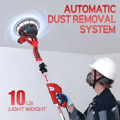 Drywall Sander, 2025 Upgraded 8-Amp Popcorn Ceiling Removal Tool, Red - color: Red