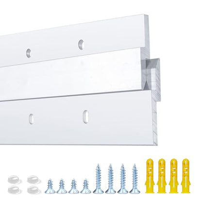 24 Inch French Cleat Hanger, Aluminum French Cleat, Mirror Hanging Hardware, French Cleat Heavy Duty for Panel, Whiteboard, Cabinet, Shelf, Headboard, Art (1 Pair, Support 160lbs) - size: 24 Inch