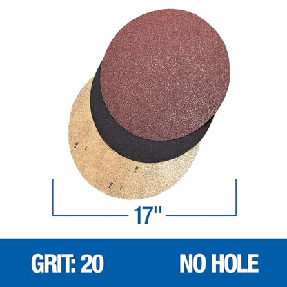 Mercer Industries 44817020 Silicon Carbide Floor Sanding Disc, Double Sided, 17" x No Hole, Grit 20Comb, 20-Pack - color: Double Sided, size: 17-Inch, style: Grit 20