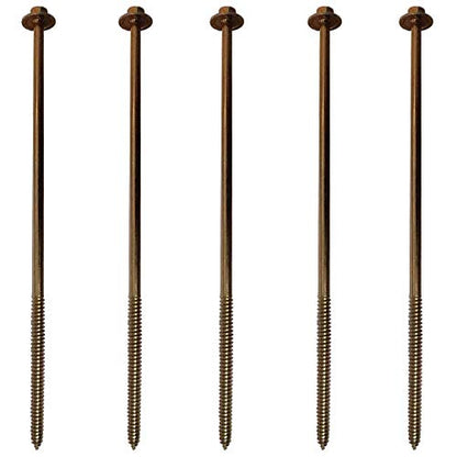 (25) 12 in - Timber TIE- Zinc Coated Rust Resistant - Heavy Duty Hex Head Structural Screw - 5/8" Wide Flange Head with coarse Thread for Secure Hold - Heavy Duty 3/16" Shank for Extra Strength