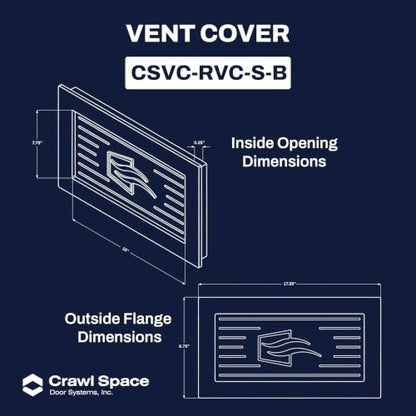 Shallow Recessed Crawl Space Vent Cover, 8"H × 16"W, White - color: White (Shallow Depth)