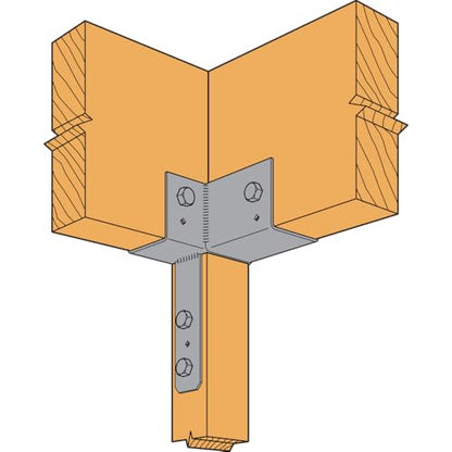 Simpson Strong-Tie ECCLR444 - ECCLL L-Shape End Column Cap for 4X Beams & 4X Post - Skewed Right Framing Bracket for Structural Support in Home Improvement Projects
