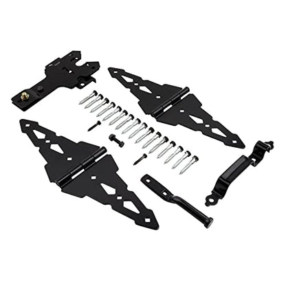 National Hardware Deluxe Latches Decorative Strap Hinges Gate Kit, Black - size: (Pack of 1)