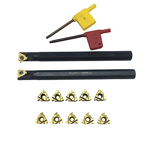 Threading Carbide Inserts 16IR 16ER AG60 with Threading Tool Holder for Steel - color: 2pcs threading boring bar + 16ER/IR