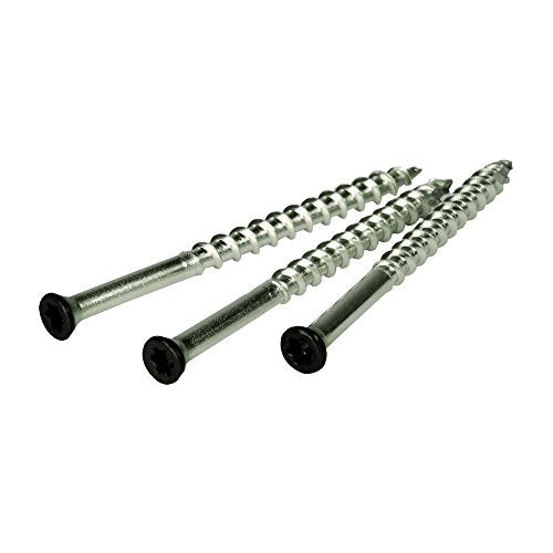 DeckWise #8x2-1/2 Black 316 SS Trim-Head Deck Screws, 50 Sq Ft (100pk) - size: 2.5"