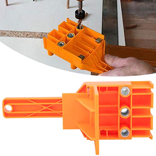 Joyzan Wood Doweling Hole Drill Guide, 6 8 10 mm Dowel Jig Kit Handheld - color: Orange