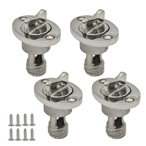 4Pcs Oval Garboard Boat Drain Plug Fits 1“ Hole, Thread 3/4'' SS316