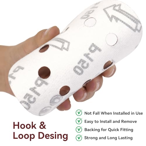 165 PCS 5 Inch Hook and Loop Sanding Discs with 8 Holes (Mix Grit-165pcs)