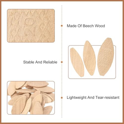 uxcell 50Pcs Wood Joiner Biscuits, 57x24x3.8mm Woodworking Biscuits, Wood Board Docking Tool Joiner Accessories for Carpenters and DIY Projects - size: 57x24x3.8mm