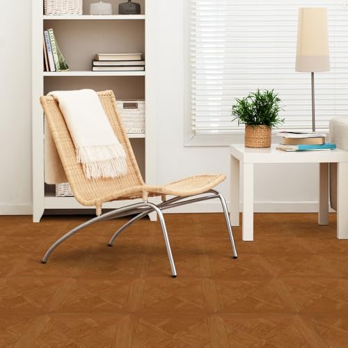 Tivoli Peel & Stick Vinyl Floor Tiles, 45-Pack, 12 x 12 in, Oak - color: Parquet Oak