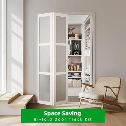 Bifold Door Hardware Kit with 30-Inch One-Piece Track, Bi-fold Closet Door Track Kit Bifold Closet Door Hardware Kit Folding Door Hardware Repair Replacement Tool Kit - size: 30''Track(1x30''Track)