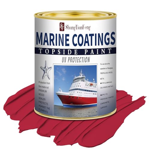 ShangTianFeng 207014 Marine Wood and Fiberglass Primer,32 Fl Oz Brilliant Bright Red+10 Fl Oz diluent, Suitable for use on fiberglass, wood or metal surfaces above the waterline 1 Quarts