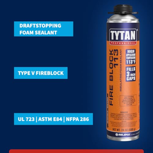 Fire Block 113 Orange Fire Blocking Foam Sealant – 24 oz Gun-Grade Polyurethane Foam for Gaps, Cracks, Walls, Joints, Electrical Outlets & PVC Pipe (6x24 oz) + Precision Max Gun & Cleaner - style: 6 Can Kit