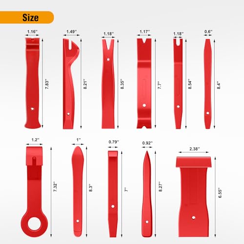 GOOACC 11PCS Auto Trim Removal Tool Kit Red - color: 11pcs Trim Removal Tool Red