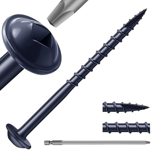 Pocket Hole Screws #8 x 2 Inch (110Pcs) 1lb. Carbon Steel, Blue, Washer Head, Coarse Thread, Square Drive,150MM Drive Bit Included - color: Blue, size: #8 x 2"