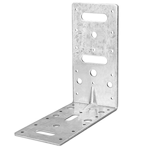 6 PCS 6" L Right Angle Bracket, Reinforcing Rib Corner Brace for Wood