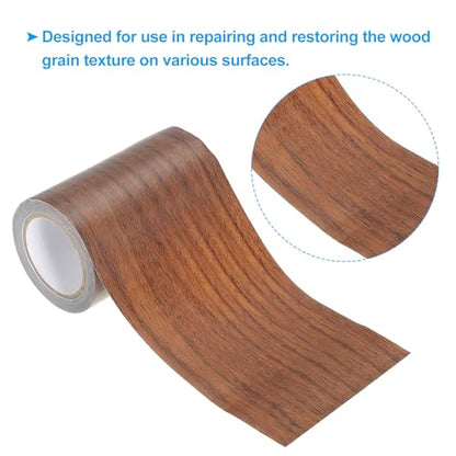 PATIKIL Wood Grain Repair Tape 4" X15',Self Adhesive,Dark Brown Oak - color: Dark Brown Oak, size: 4" x 15'
