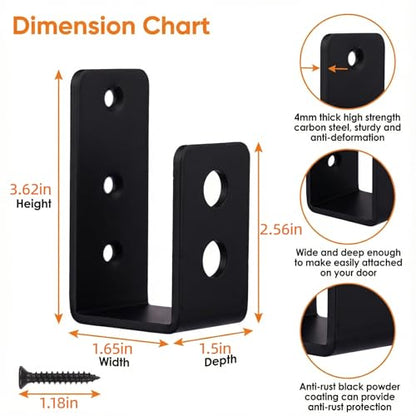 2x4 Door Barricade Brackets, 2 PcsDoor Hardware Brackets Fits 2x4 Bars, Door Security Barricade Bracketsset, for Home Barn Shed Garage Gate Bar Security Holder Doors Reinforcement,with Screws (2)