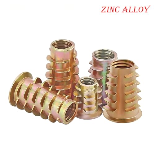 Qrity 20 Pcs Threaded Inserts, Threaded Inserts for Wood M8x15mm, Zinc Alloy Threaded Insert Nuts, Interface Hex Socket Drive - size: M8 x 15mm