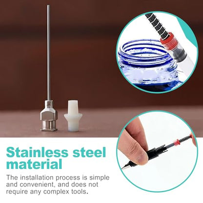 Industrial Dispensing Liquid Applicator with Blunt Tips - 5 Pack Measurement Tools for Glue, Oil, Ink, Paint & Hobby Crafts - Non-Sterile, Reusable & Clear Scale