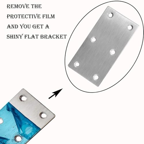 40Pcs Stainless Steel Flat Bracket Mending Plate4 x2 Bracket Joining Plate - size: 40Pack-4Inch