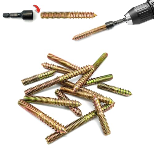 15Pack 3/8-16" Hanger Bolts 3Sizes 2-4 Inch Include1 pcs Hanger Bolt Driver Double Headed Bolts Wood Dowel Screw Self-Tapping Screw for Furniture Screws Wood Screws Double Threaded Rods - size: 3 Size 3/8-16"-14P+Tool